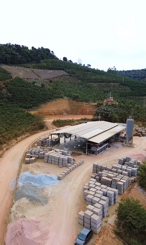 Vista aérea da fábrica LOBA Pré-Moldados